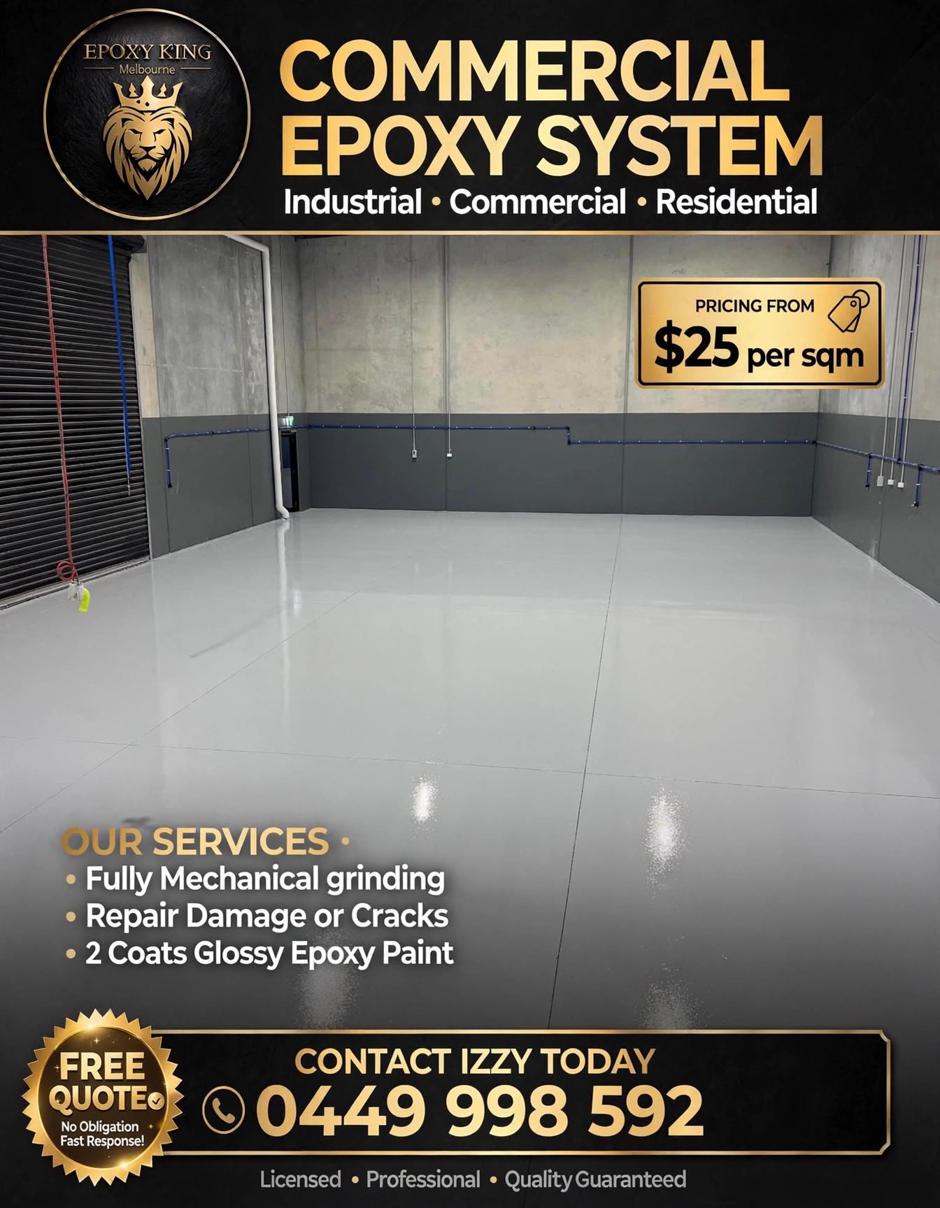 Epoxy King Melbourne Facebook ad: Chat with us