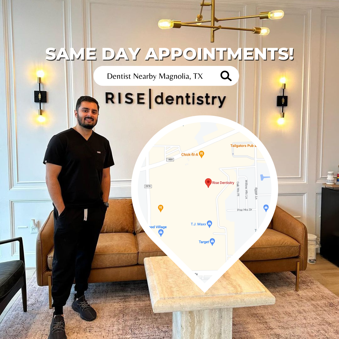 Rise Dentistry Facebook ad: Dental Appointments on the Same Day! Magnolia, TX