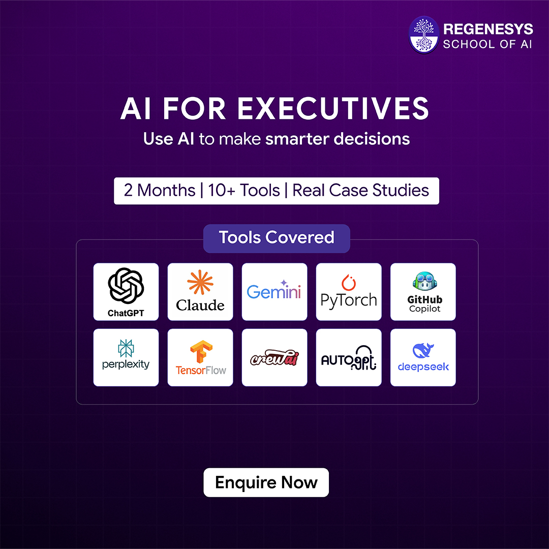 Regenesys School of AI Facebook ad: Stay Relevant as a Leader | Learn AI Today