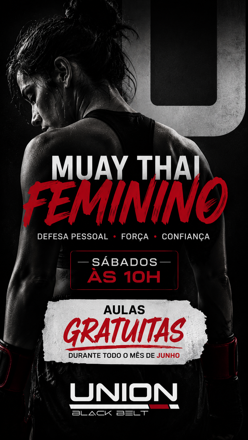 Union Black Belt Facebook ad: MULHER PREPARADA É MULHER MAIS SEGURA