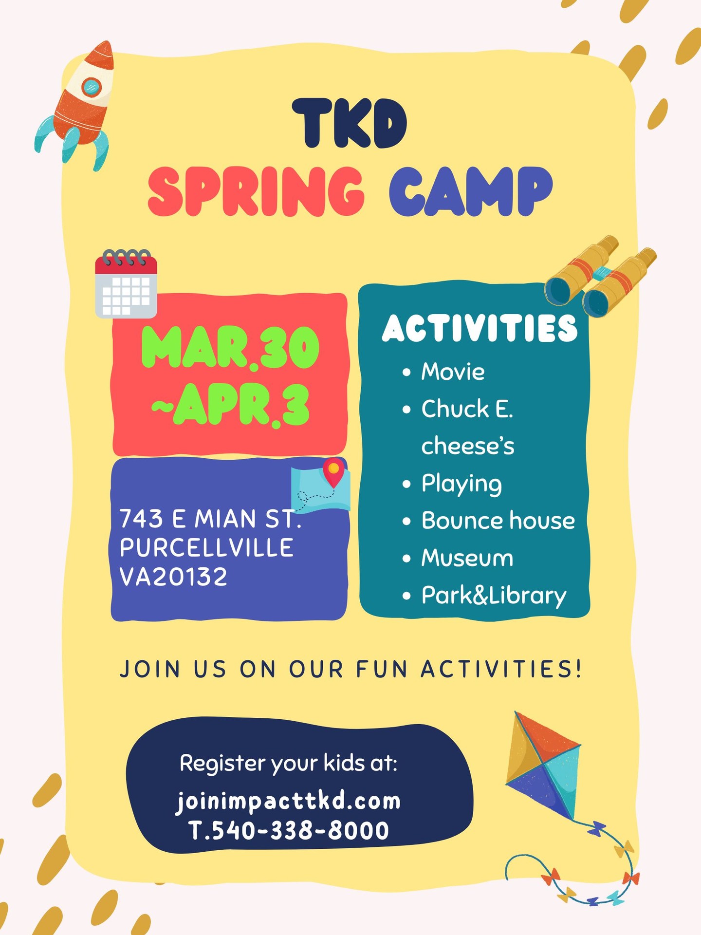 joinimpacttkd Facebook ad: Impact TKD Spring Camp 2026
