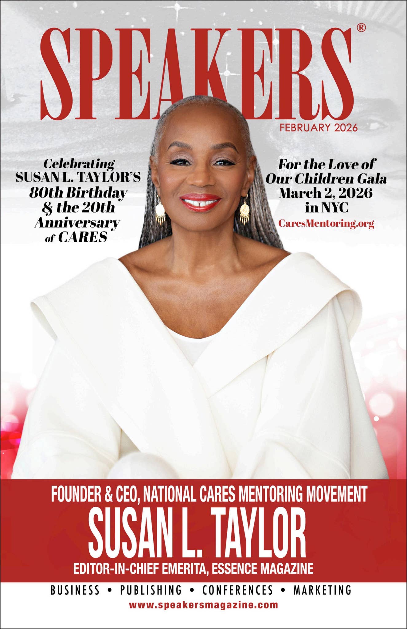 Pam Perry Facebook ad: February 2026 Speakers Magazine: Susan L. Taylor