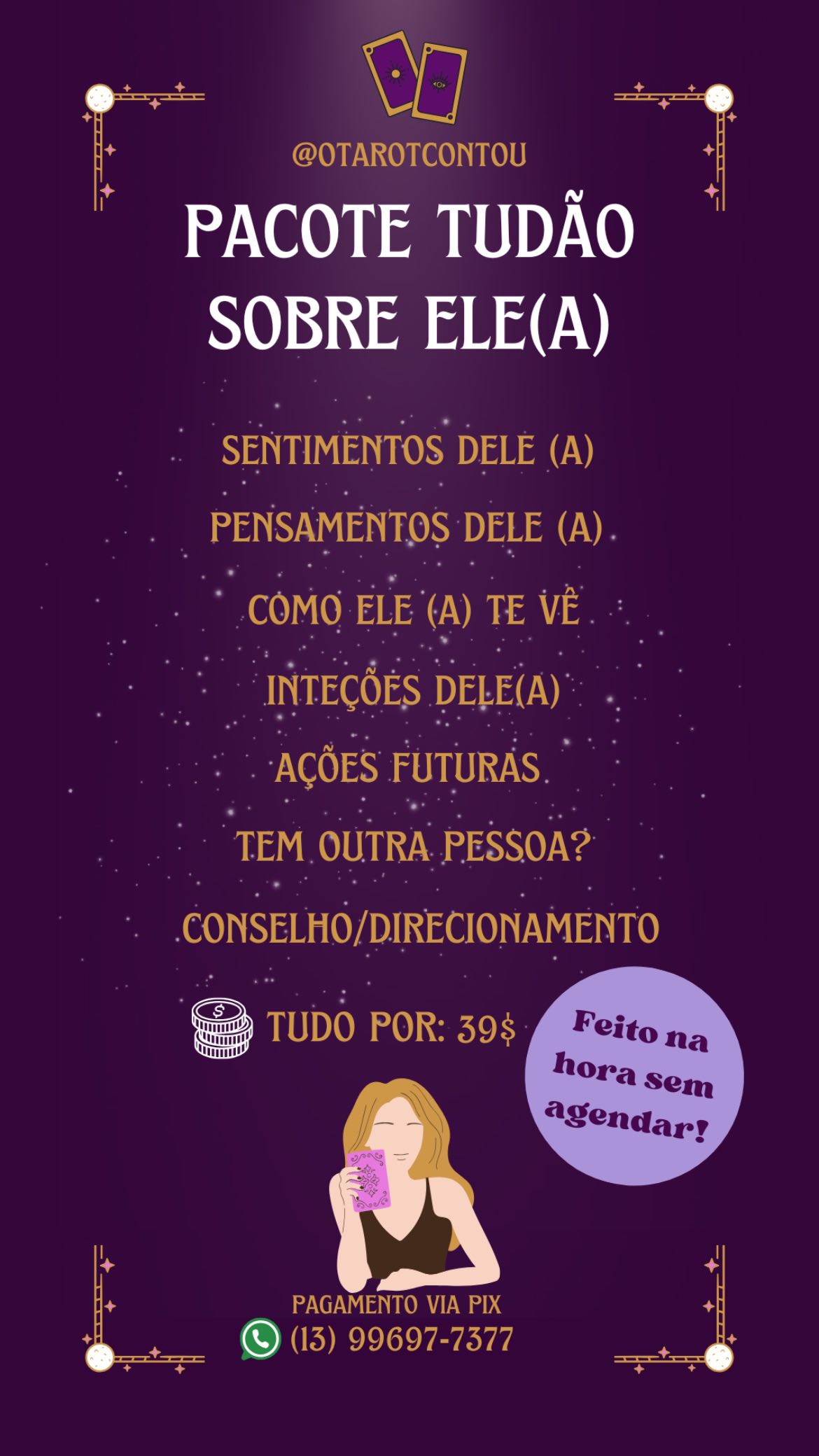 O Tarot Contou Facebook ad from Sep 24, 2025