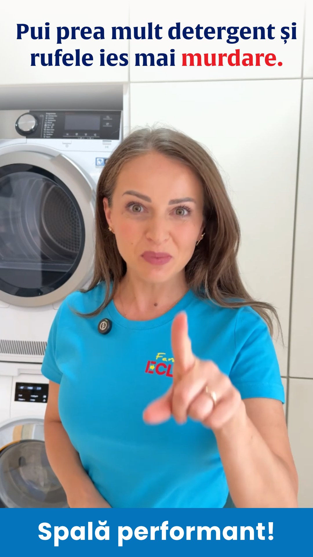 Familia ECLAR Facebook ad: Crezi că mai mult detergent înseamnă haine mai…