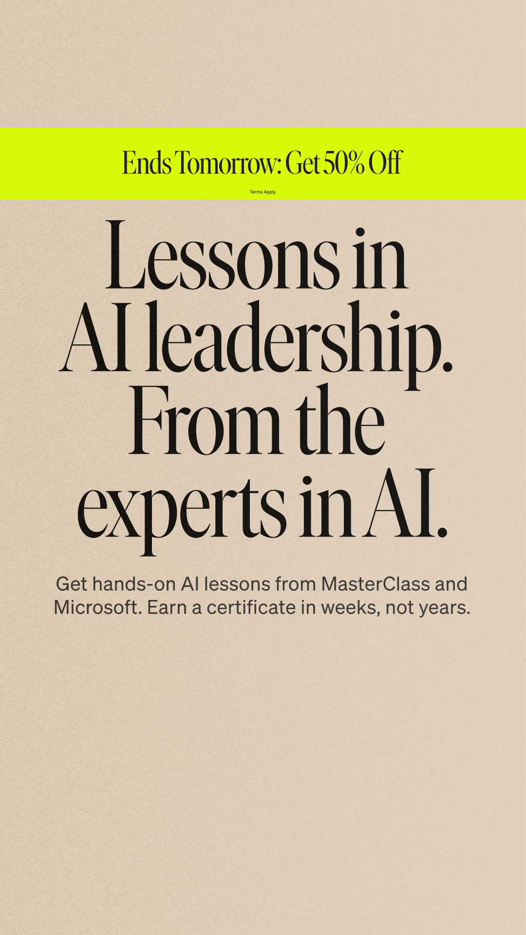 MasterClass Facebook ad