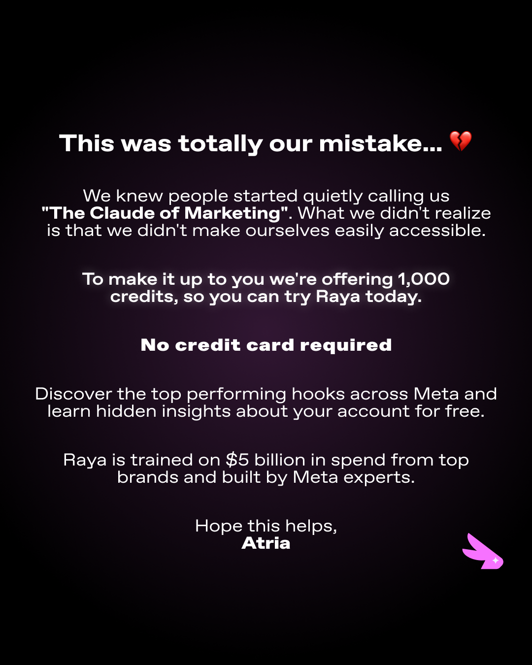 Atria AI Facebook ad