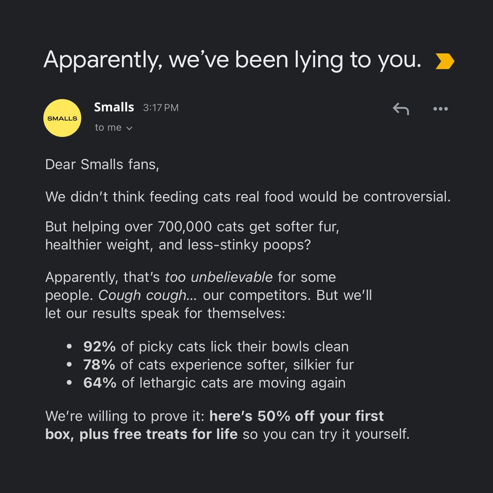 Smalls Facebook ad
