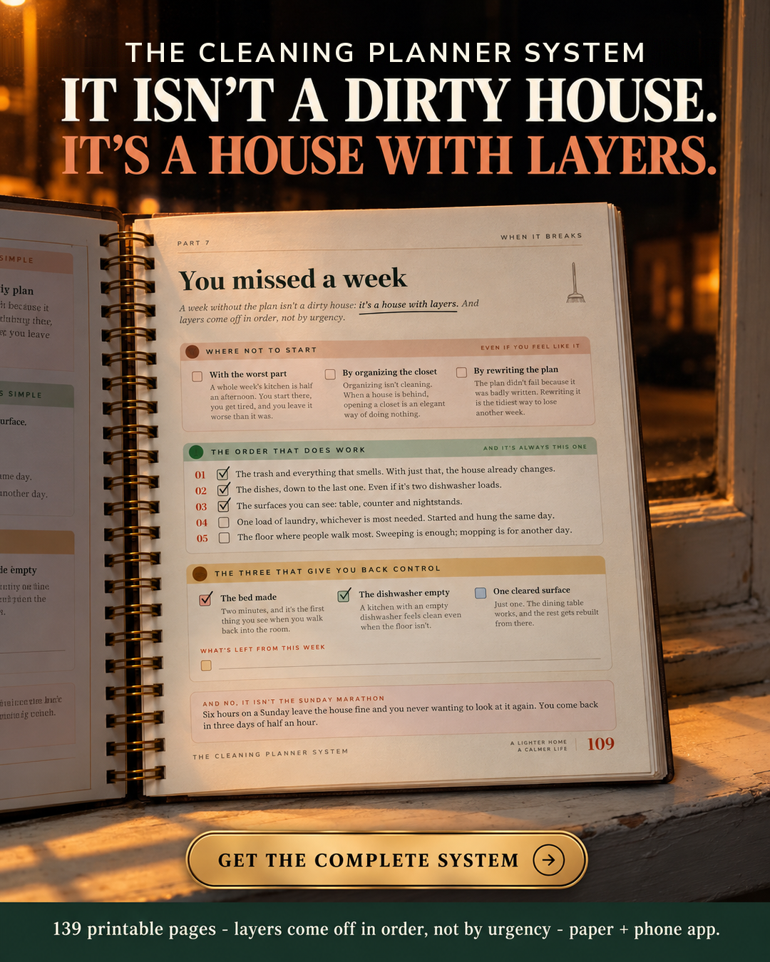 Calm Home Facebook ad: The evening decides how tomorrow starts