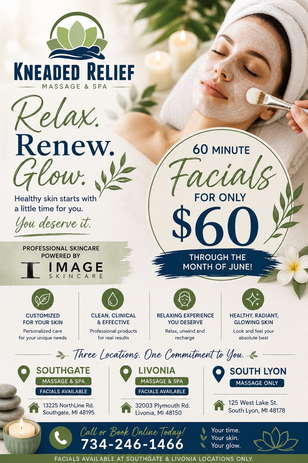 Kneaded Relief Massage & Spa Facebook ad: 𝐄𝐀𝐑𝐋𝐘 𝐇𝐄𝐀𝐃𝐒 𝐔𝐏: 𝐉𝐔𝐍𝐄 𝐆𝐋𝐎𝐖 𝐄𝐕𝐄𝐍𝐓!