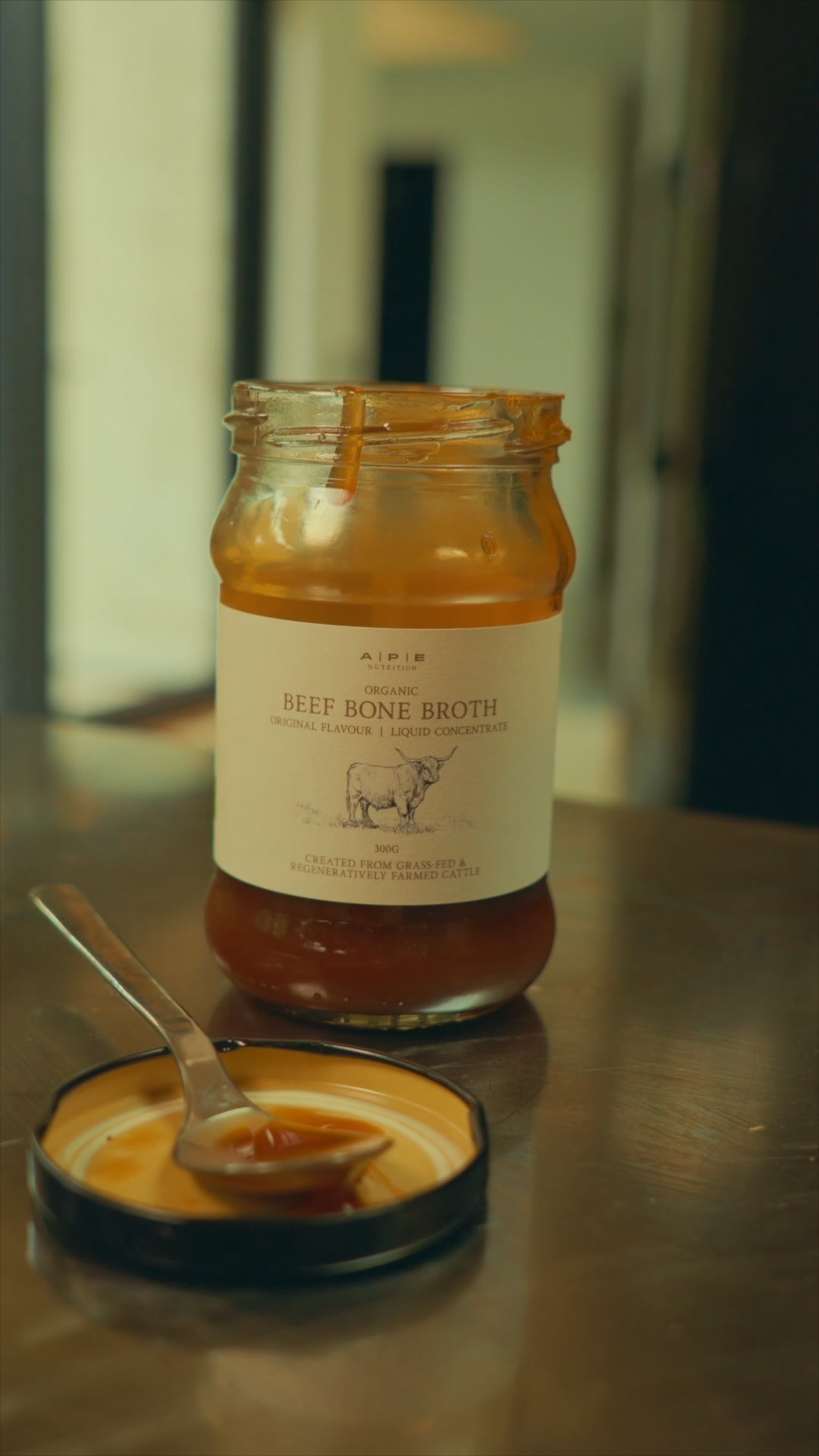 ape_nutrition Facebook ad: Organic & Grass-Fed Bone Broth
