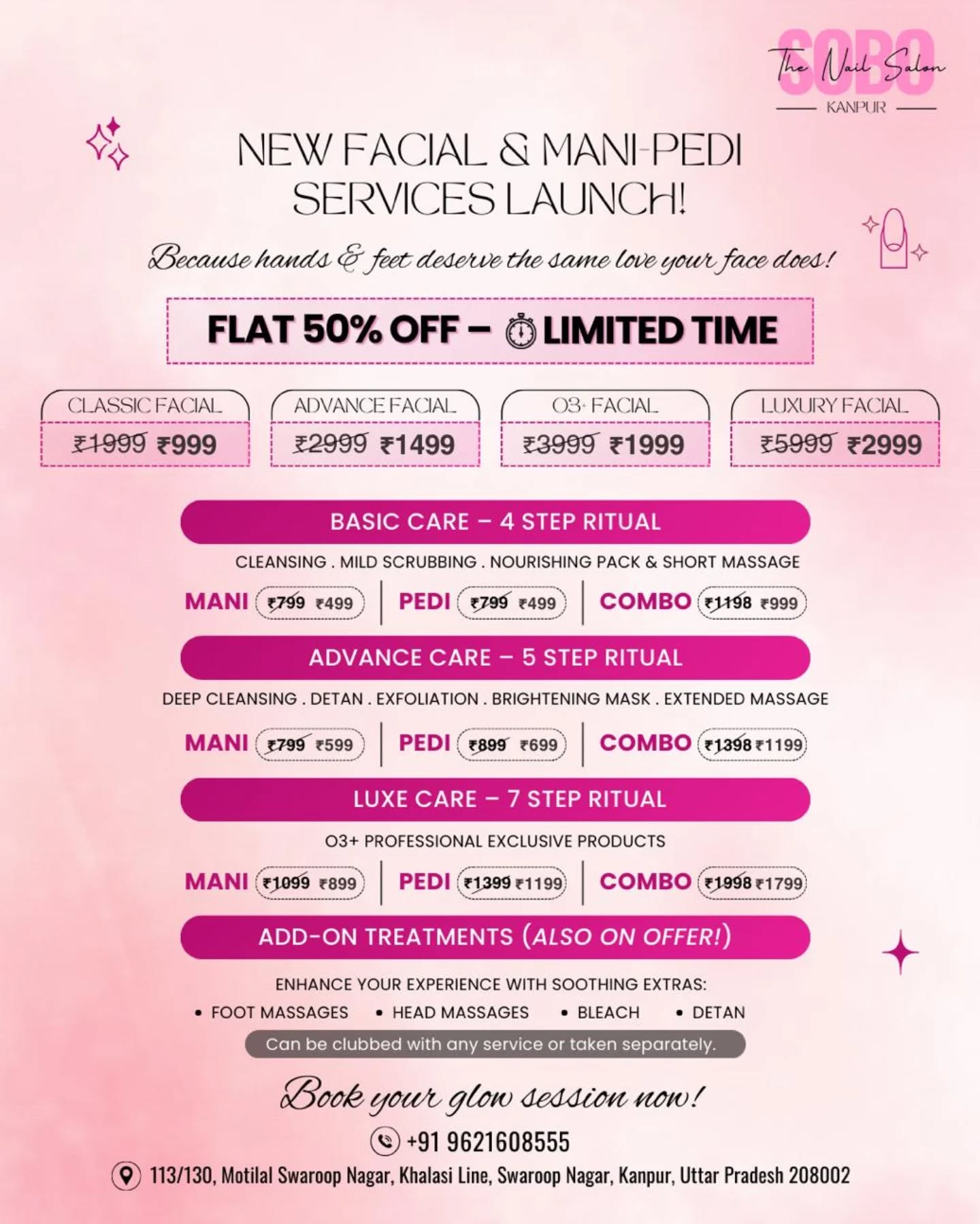 The SoBo Nail Salon Swaroop Nagar Kanpur Facebook ad