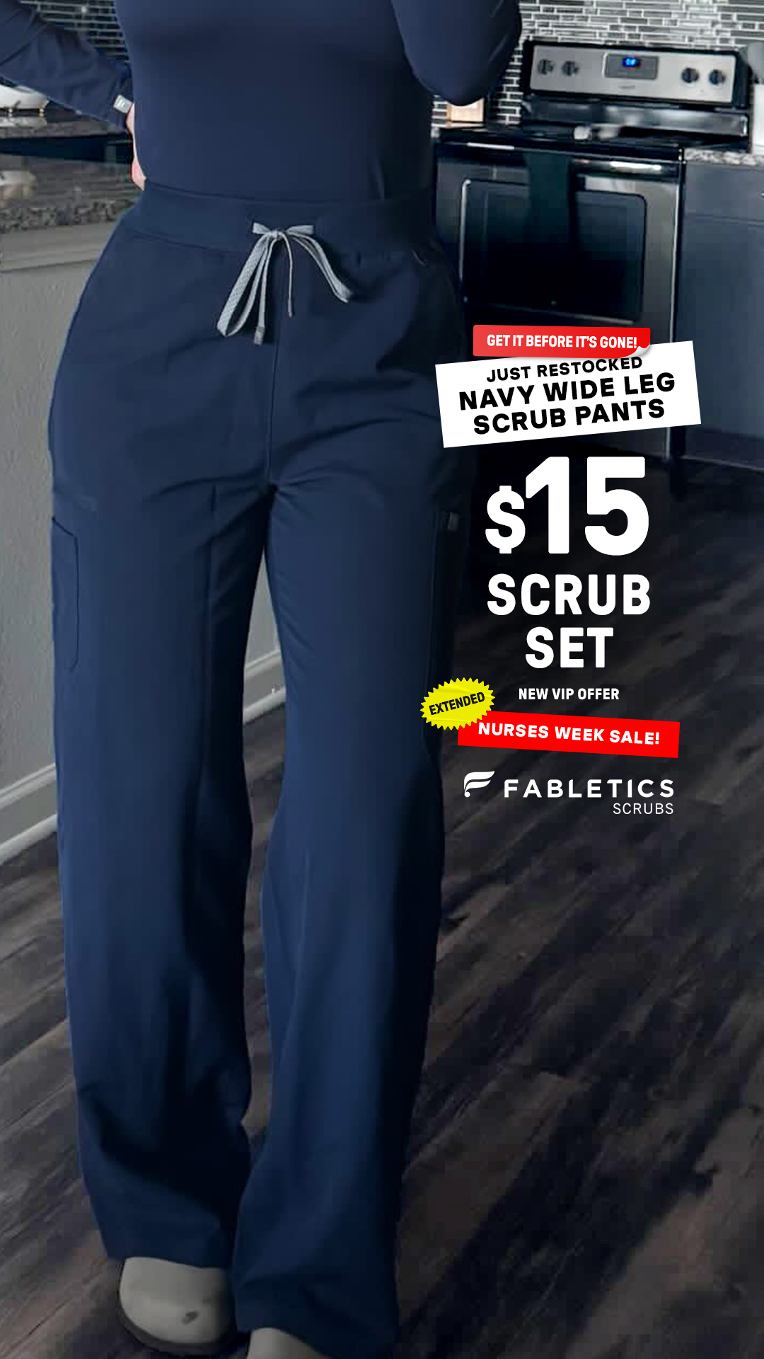 Fabletics Scrubs Facebook ad
