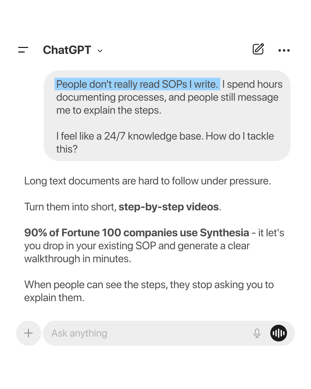 Synthesia Facebook ad