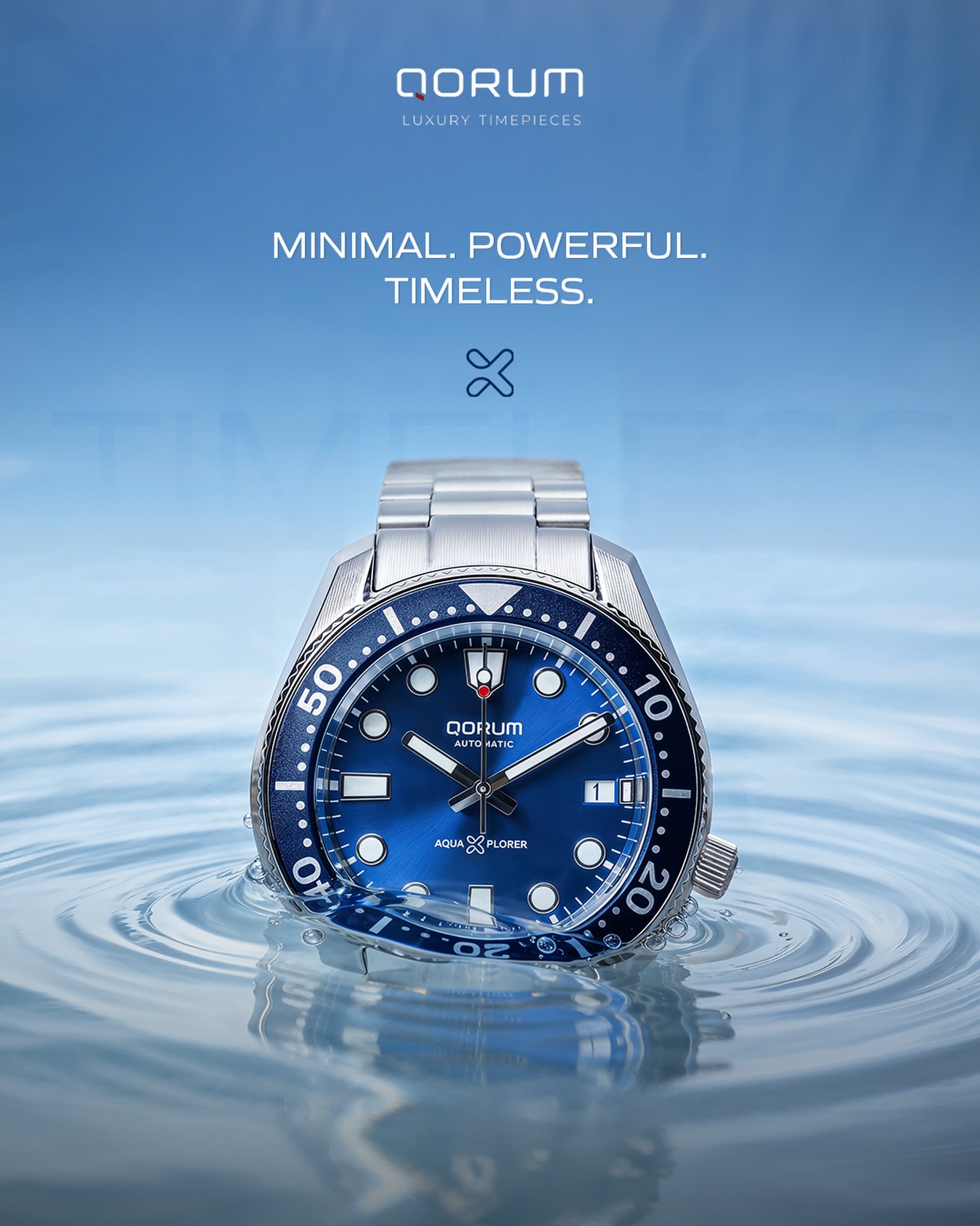 Qorum India Facebook ad: Qorum Aquaxplorer Men’s Automatic Watch -Royal Blue Dial…