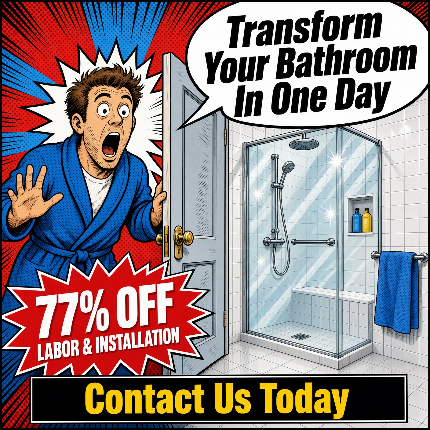 Five Star Bath Solutions Facebook ad: 77% OFF Labor & Installation