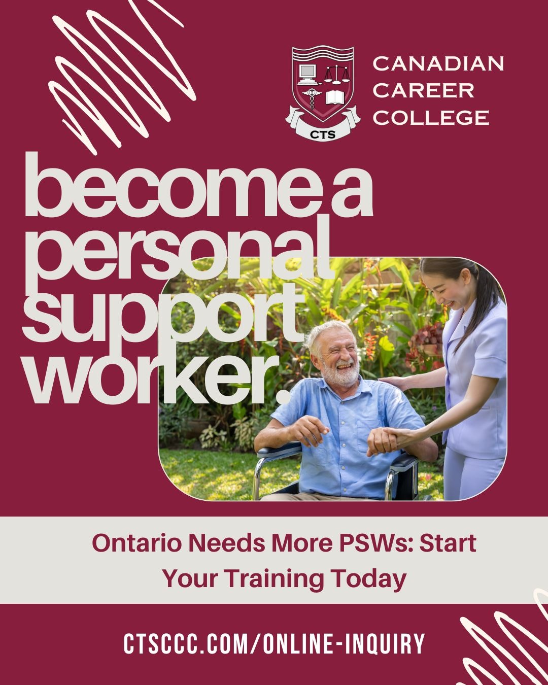 CTS Canadian Career College North Bay Campus Facebook ad: Start Your PSW Journey