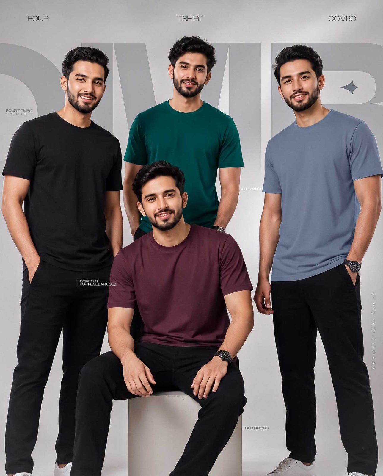 Believers- বিলিভার্স Facebook ad: ৪টি Premium Cotton T-Shirt মাত্র ১০৯৯৳!