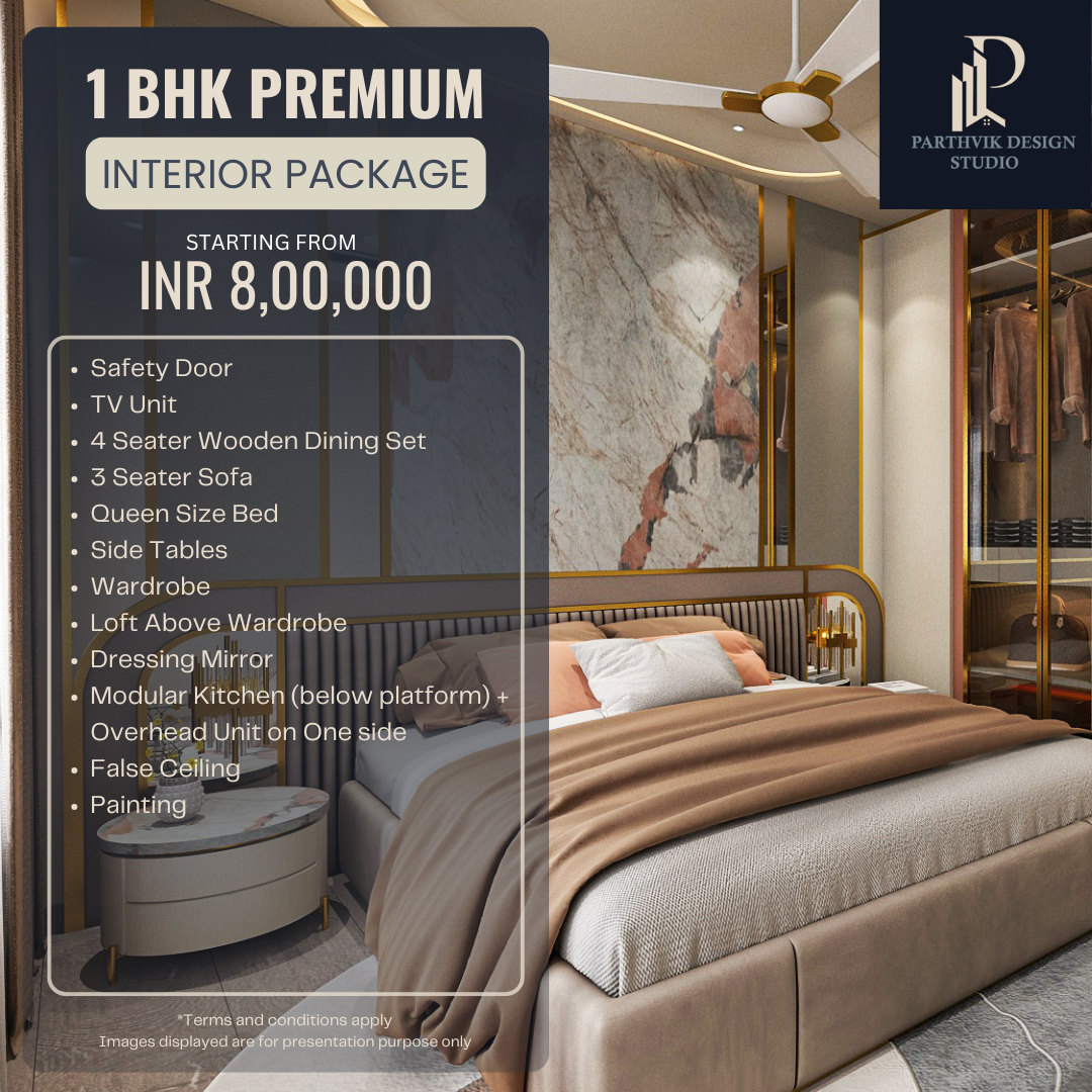 Parthvik Design Studio Facebook ad: Starting from ₹8-13 Lakhs.