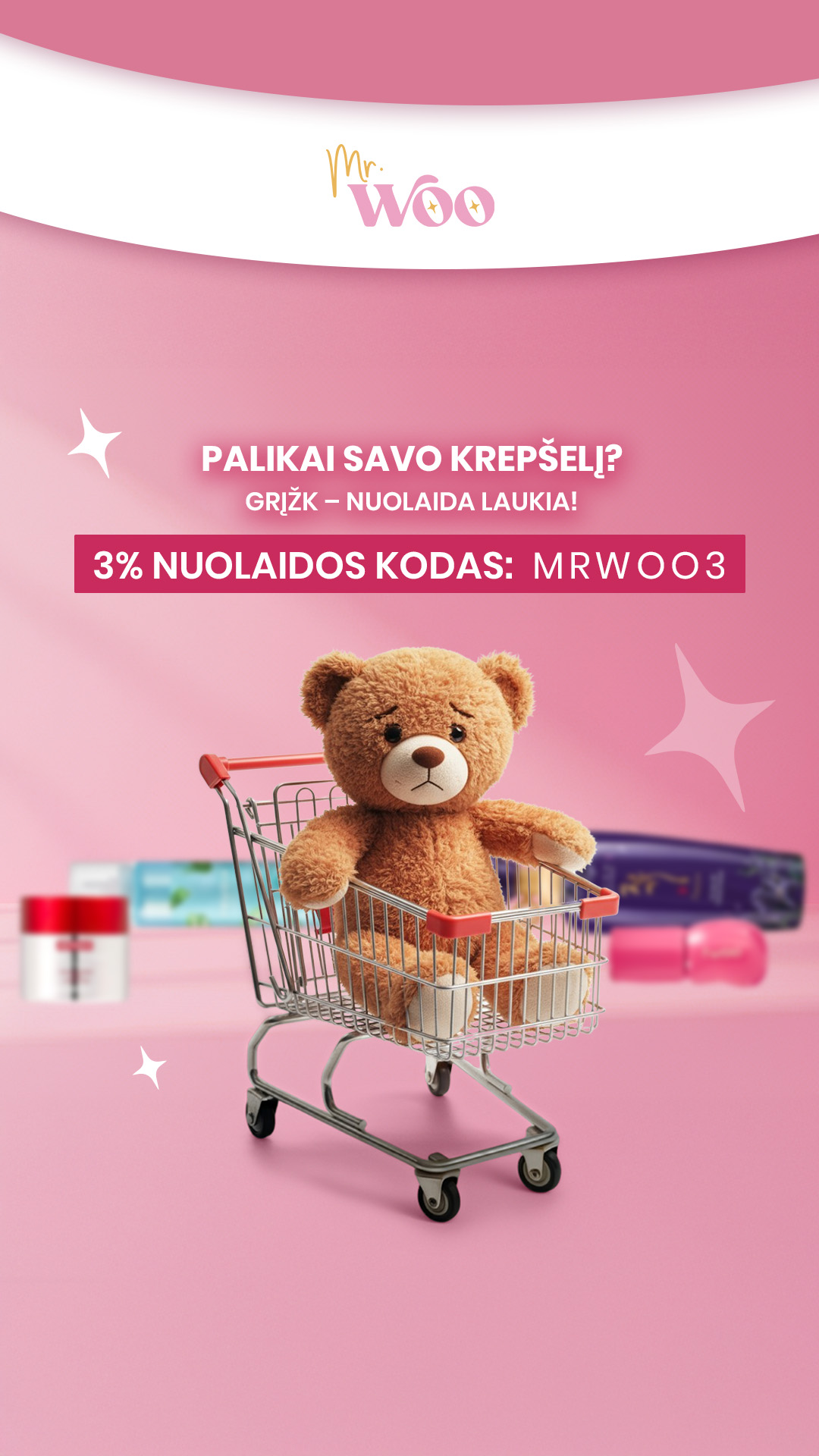 Korėjietiška kosmetika Mr. Woo House Facebook ad