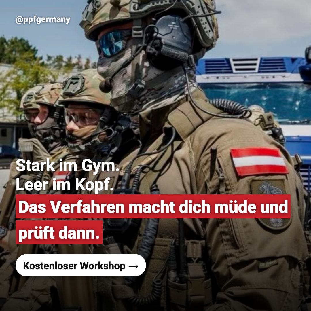 PPF Germany Facebook ad: Gym-stark ist nicht gleich AV-stark.