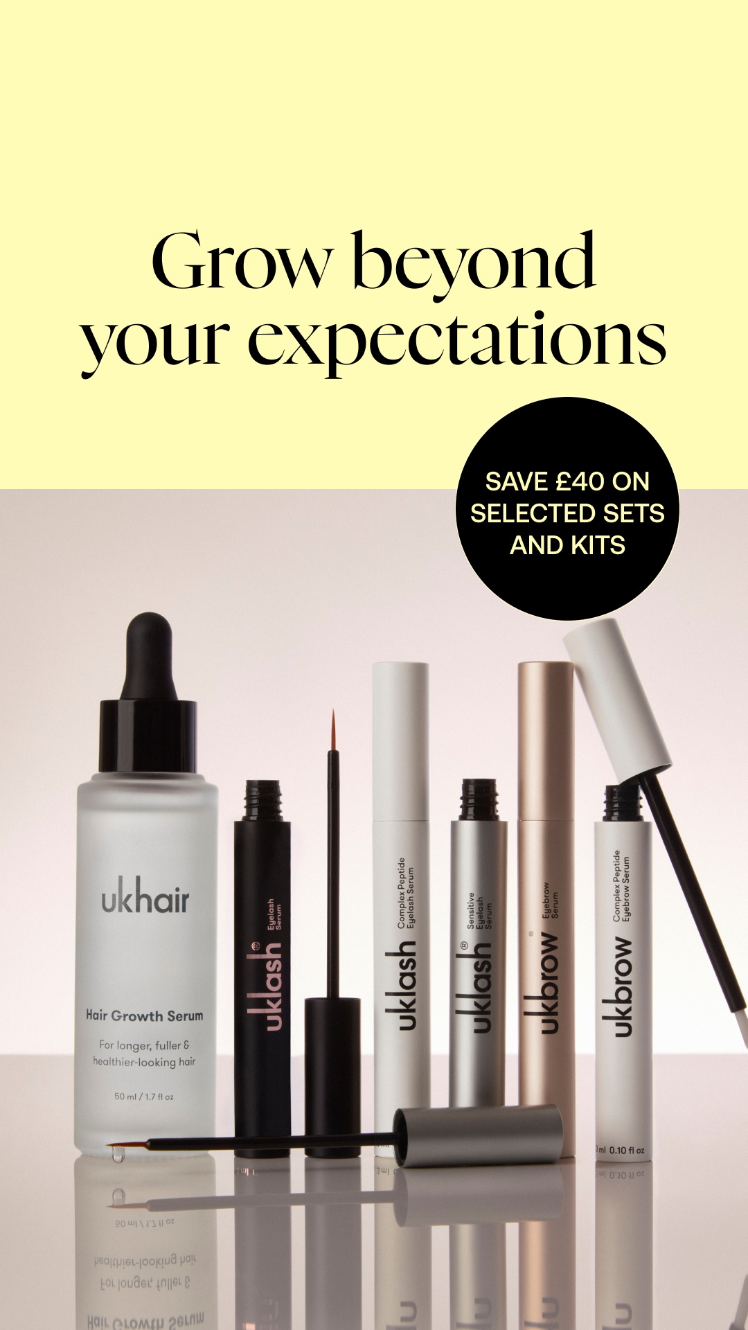 Uklash Facebook ad: Save £40 on Selected Sets & Kits.