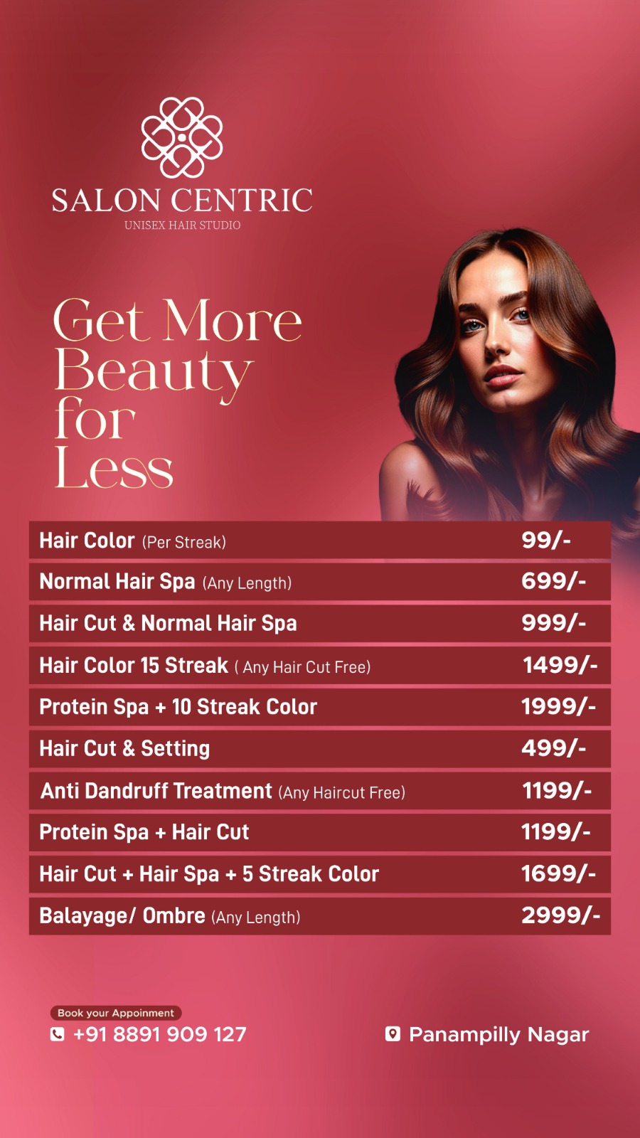 Salon centric hair studio Facebook ad from Feb 6, 2026