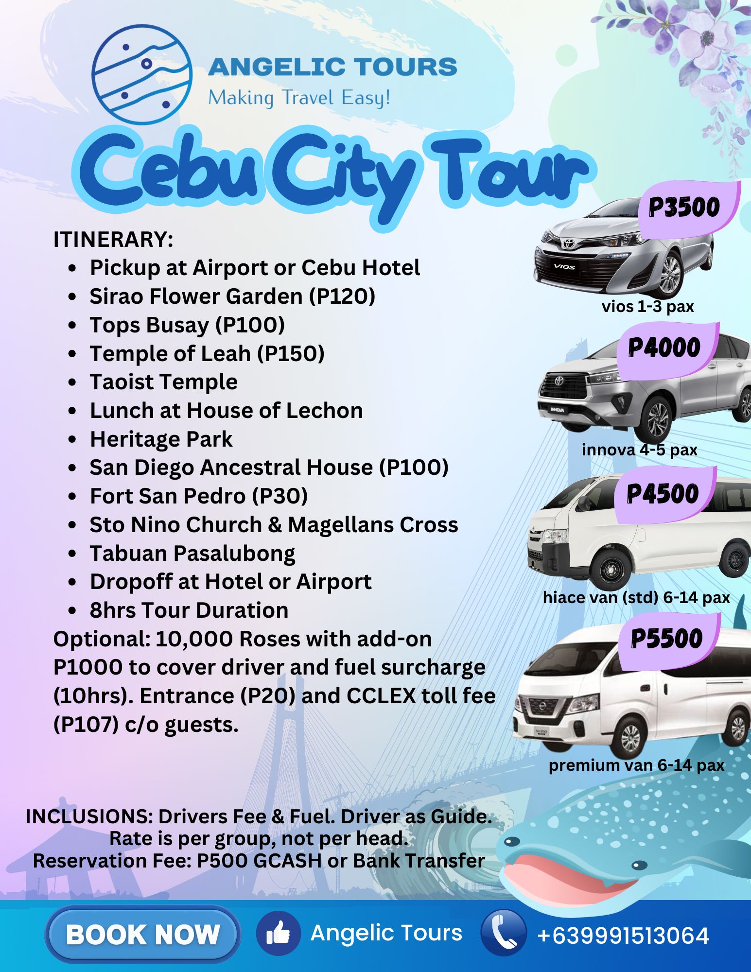 Angelic Tours Facebook ad: Explore Cebu and Bohol's beautiful attractions!
