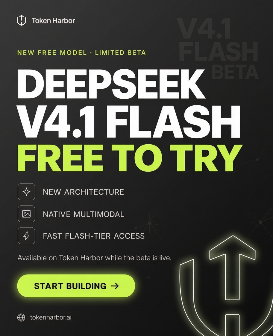 Token Harbor Facebook ad: DeepSeek V4.1 Flash Beta, Free to Try