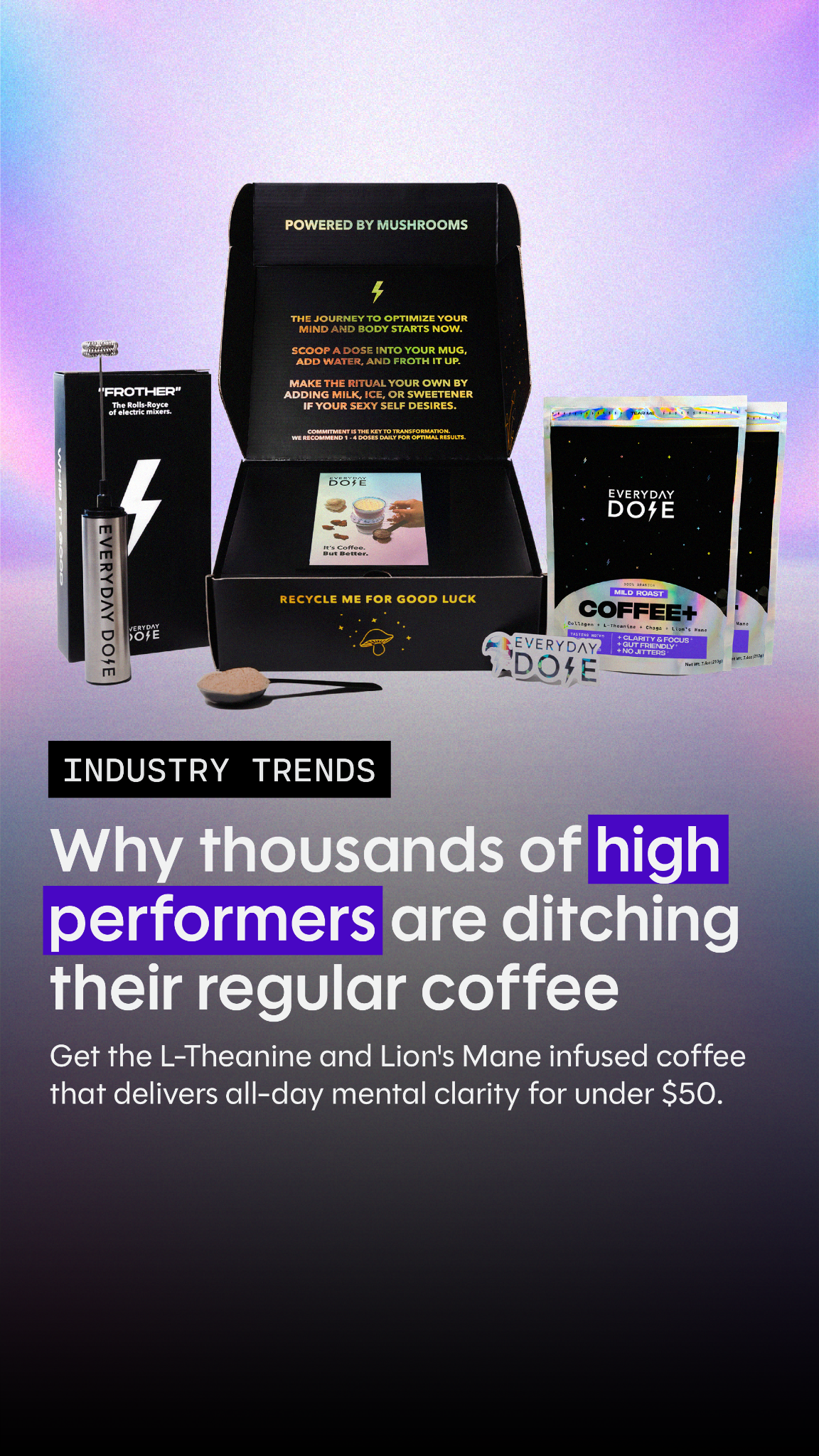 Everyday Dose Facebook ad: Pour Yourself Coffee That Does More