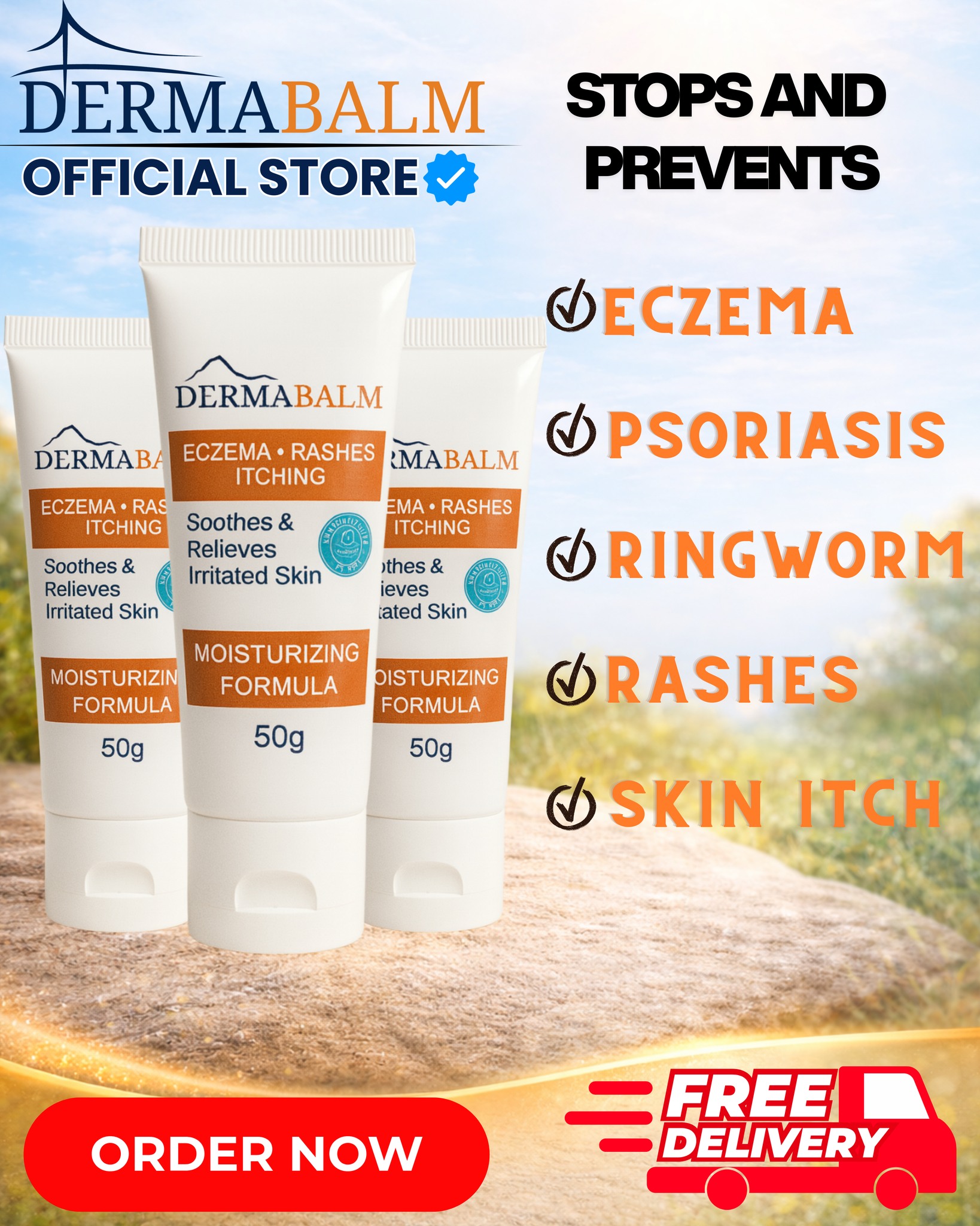 DermaBalm Distributor Hub Facebook ad: Struggling with eczema or rashes?