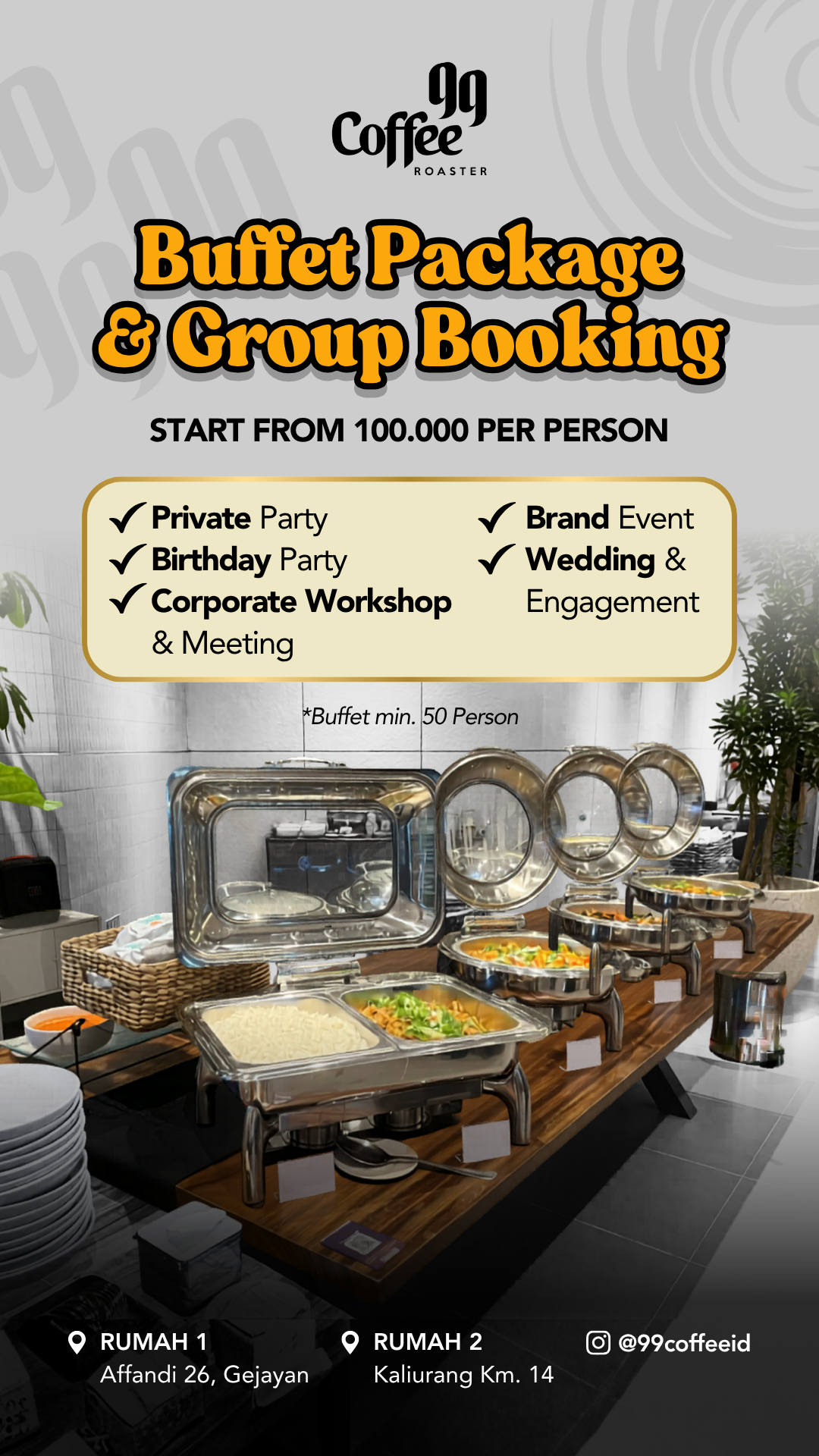 99 Coffee Roaster Facebook ad: RESERVASI DISINI!