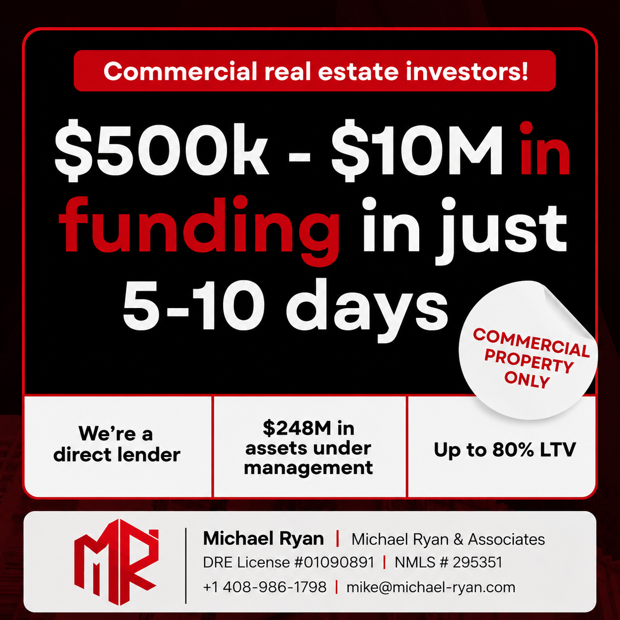 Michael Ryan Facebook ad