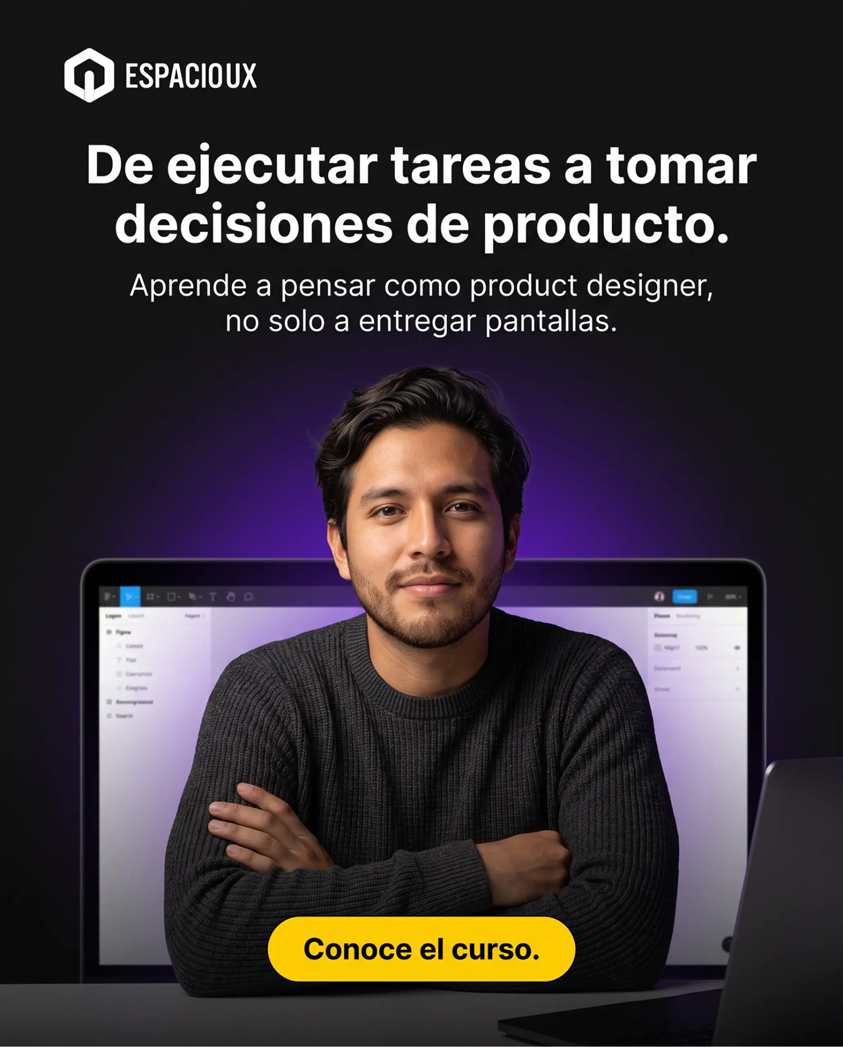 Espacio UX Facebook ad: Transforma tu carrera ahora
