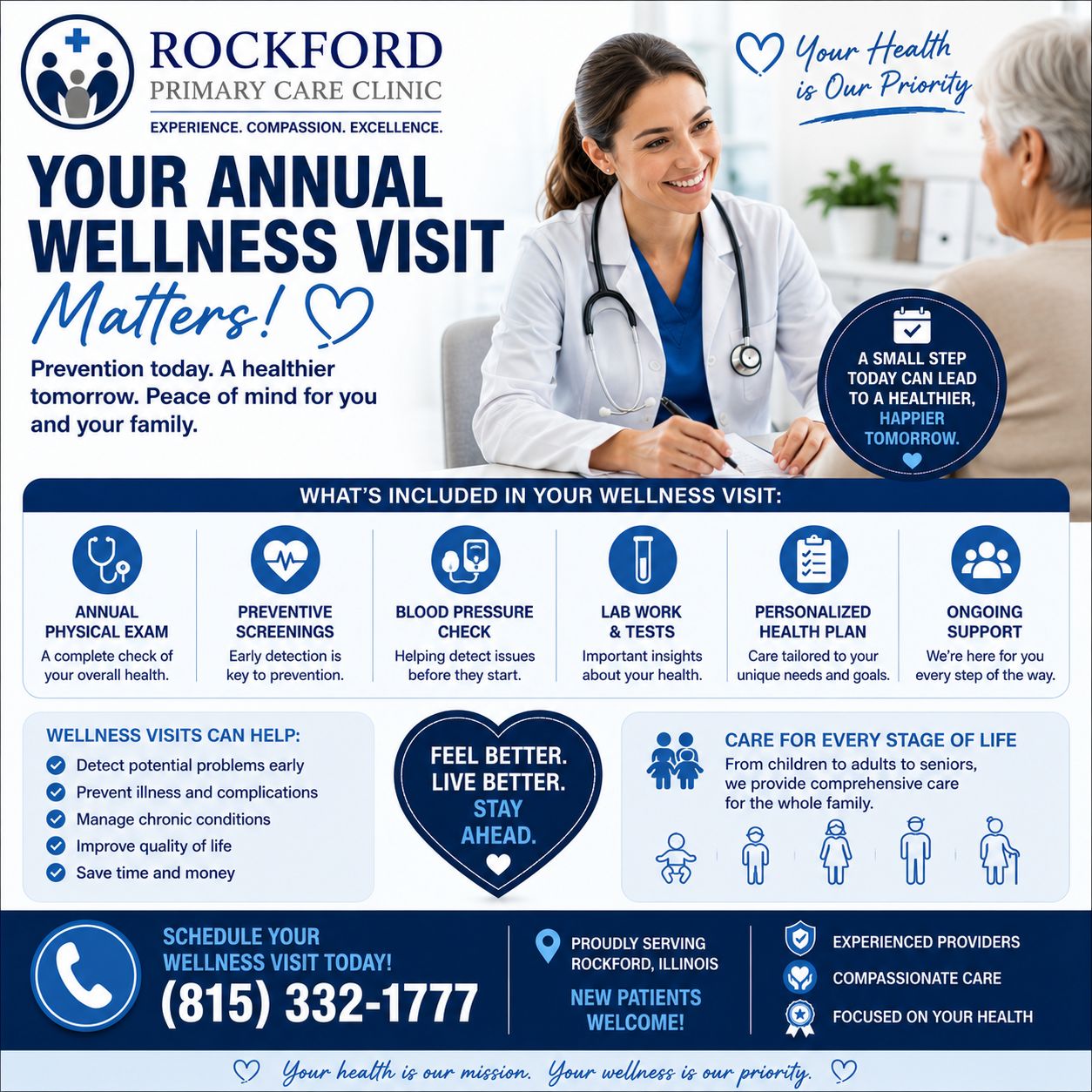 Rockford Primary Care Clinic Facebook ad: Accepting New Patients!