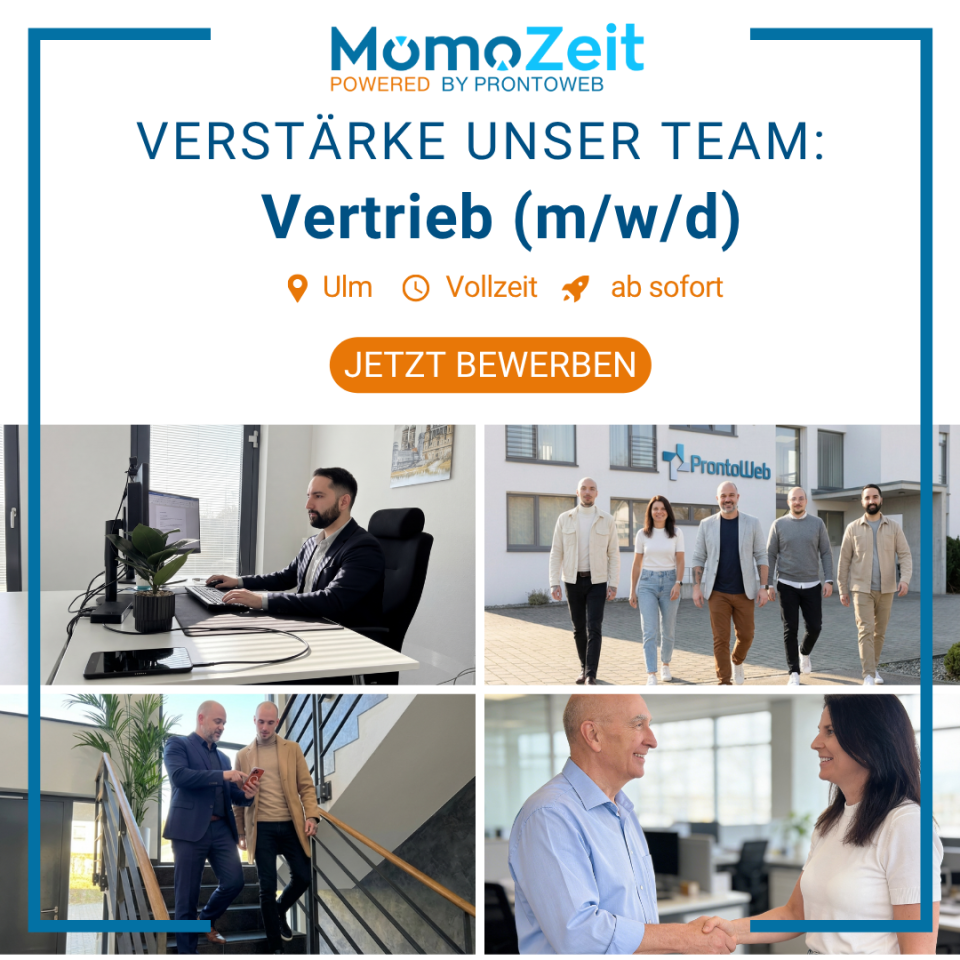 MomoZeit - Die digitale Zeiterfassung Facebook ad: Gesucht: Vertriebsmitarbeiter (m/w/d)