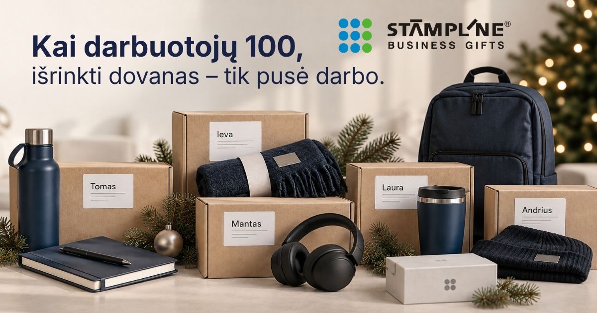 Stampline verslo dovanos, suvenyrai. UAB Echo Stamp Facebook ad: Dovanų paskirstymas