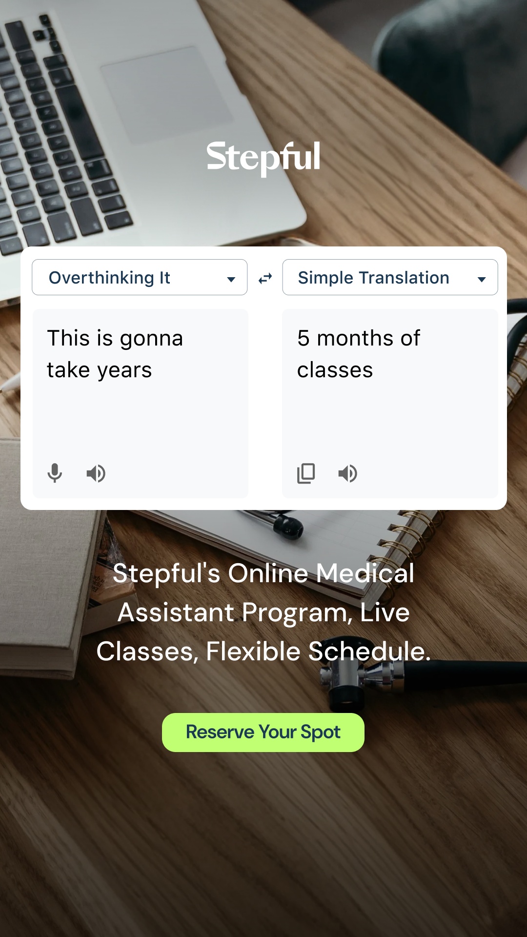 Stepful Facebook ad: Stand out from book-only pre-meds