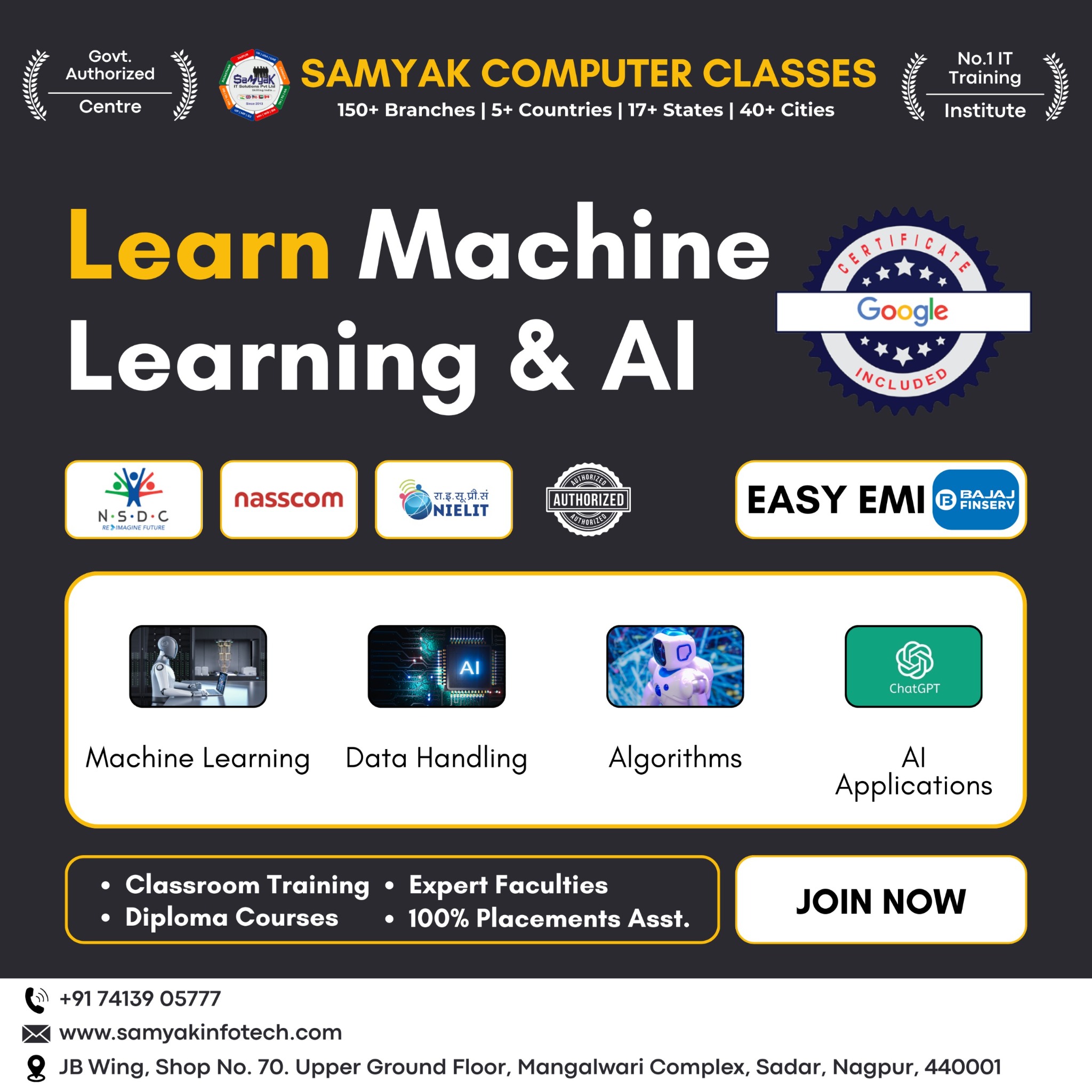 Samyak Sadar Nagpur Facebook ad: Upgrade your career with Samyak Computer Classes, Govt.