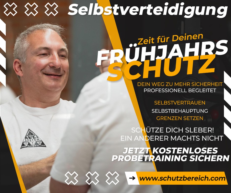 Schutzbereich - Schule für Selbstverteidigung Facebook ad: Sicherer in den Frühling!