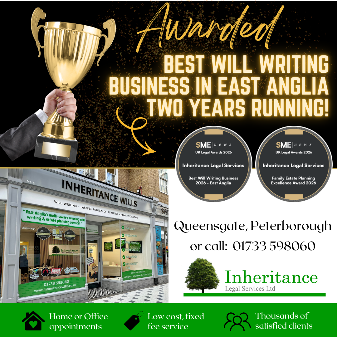 Inheritance Legal Services Ltd Facebook ad: Will Writers in Peterborough