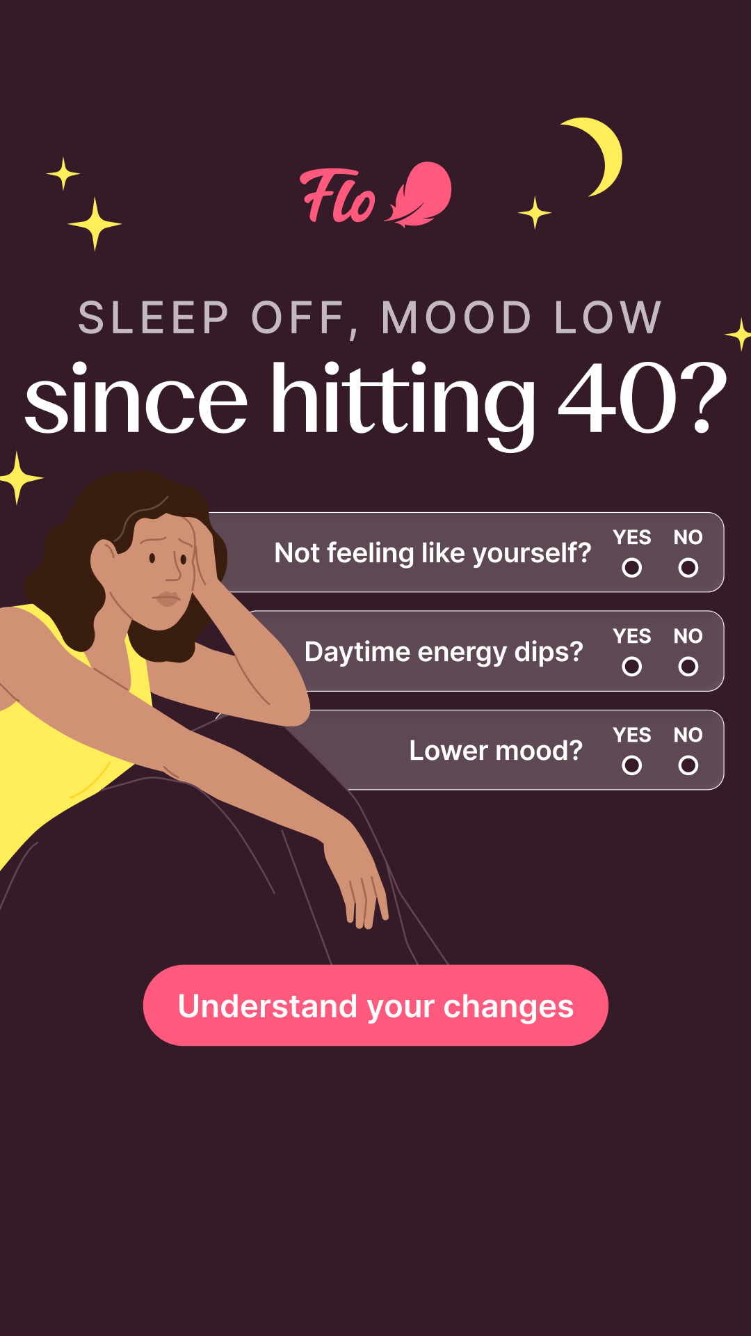 Flo Health App Facebook ad: Try Flo and never look back