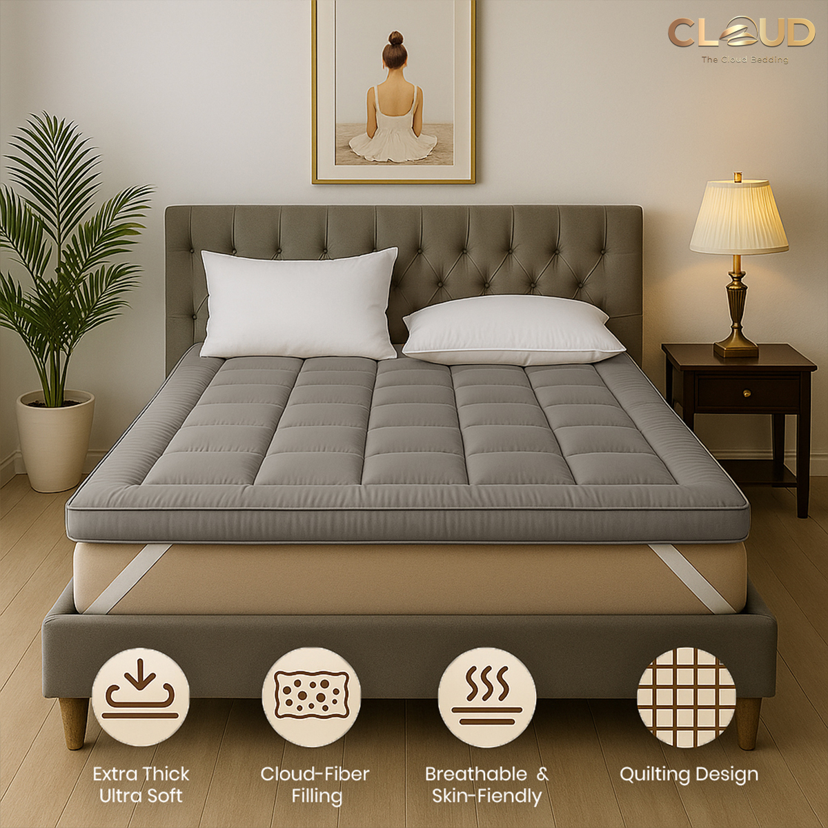 The Cloud Bedding Facebook ad: Tired of restless nights and back pain?