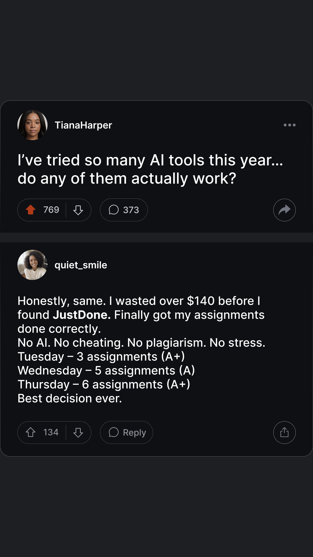 Justdone: All-in-one AI tool Facebook ad