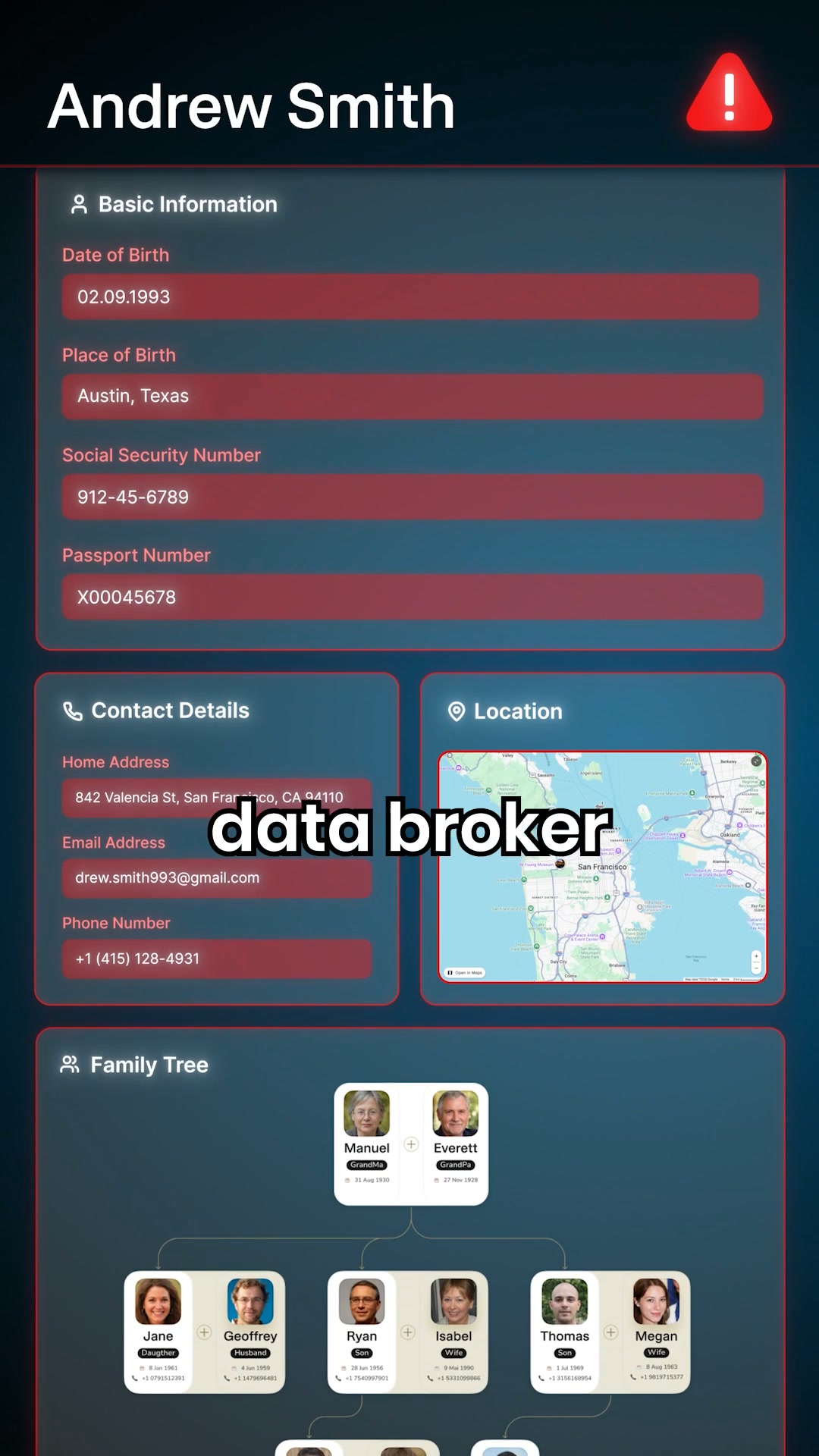 Cloaked Inc. Facebook ad: Get fewer spam calls. Share less. Feel safer.