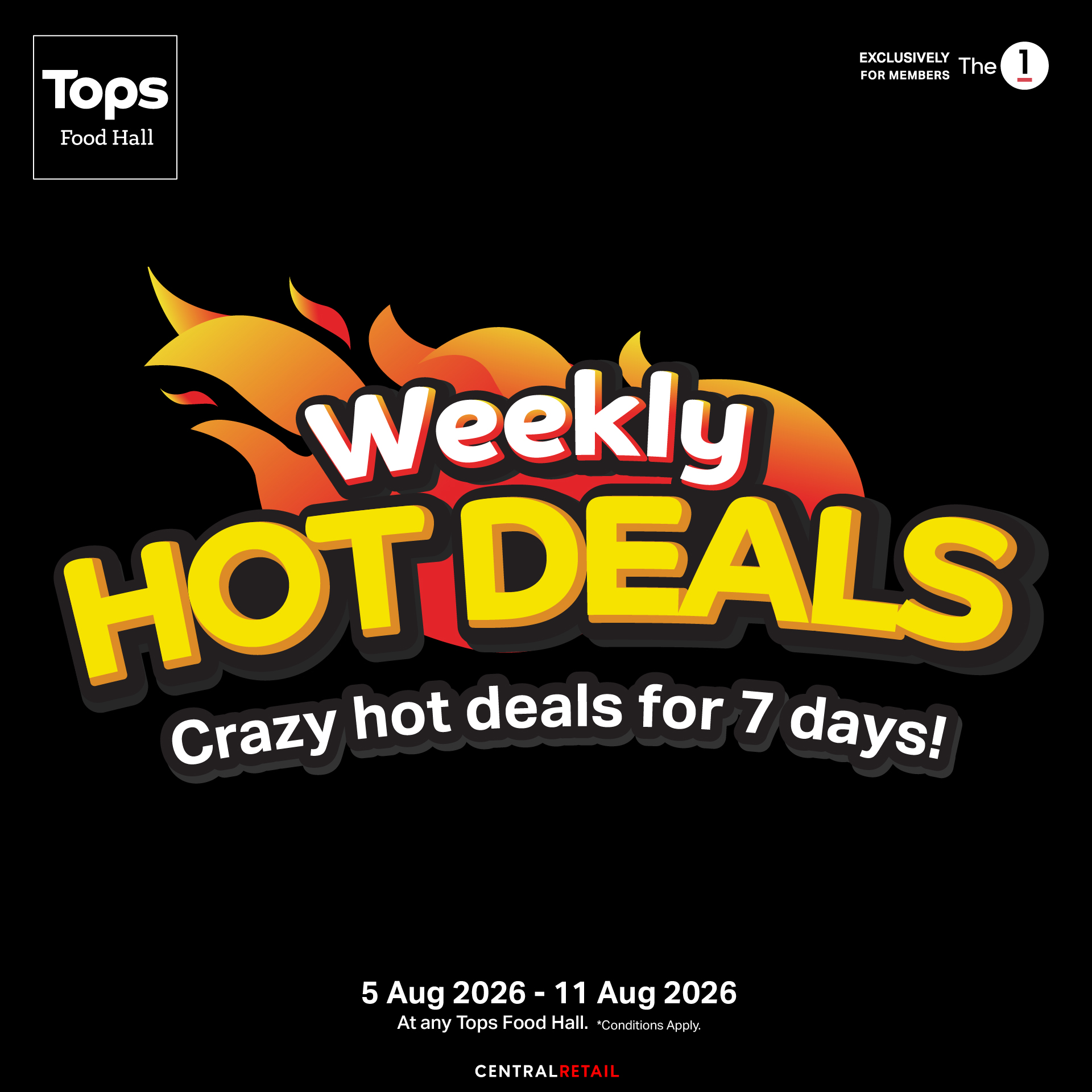 TOPS FOOD HALL Facebook ad: Stock up for less with Weekly HOT DEALS.