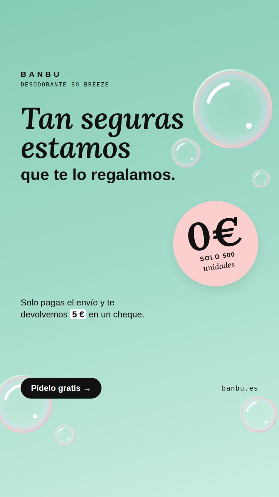 Banbu.zerowaste Facebook ad: Desodorante SO BREEZE gratis