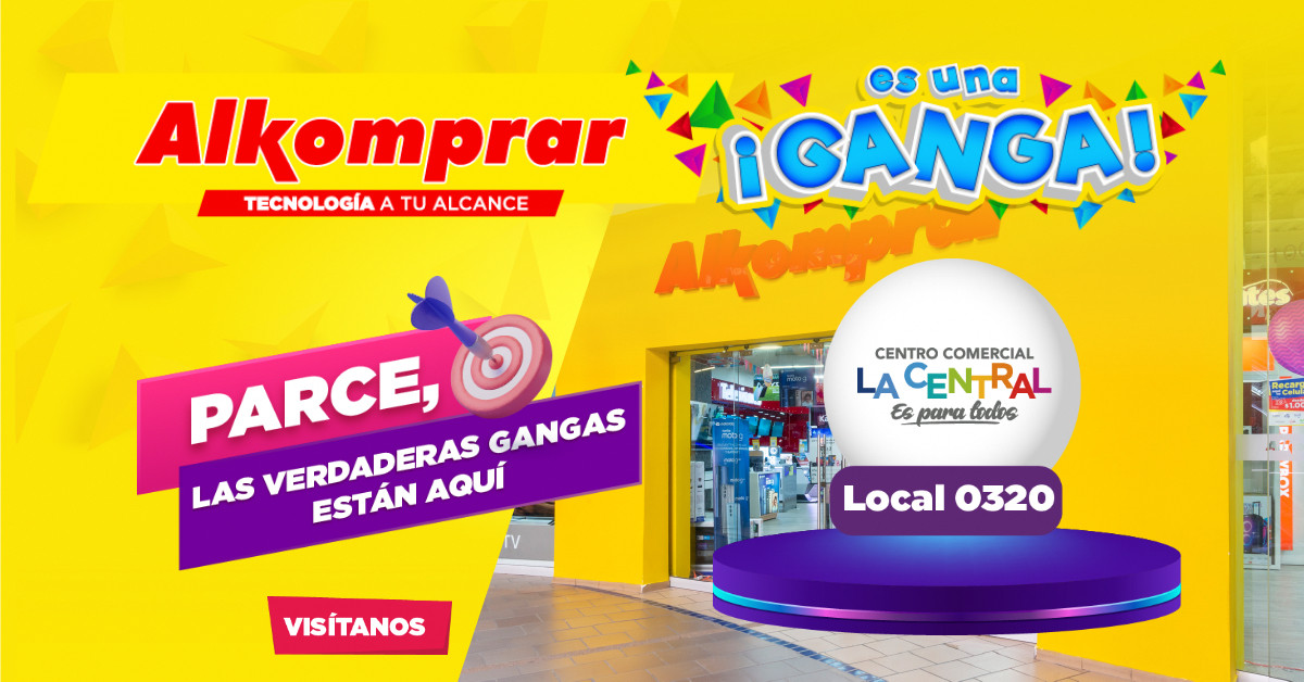 Alkomprar Facebook ad: Visítanos en el C.C. La Central