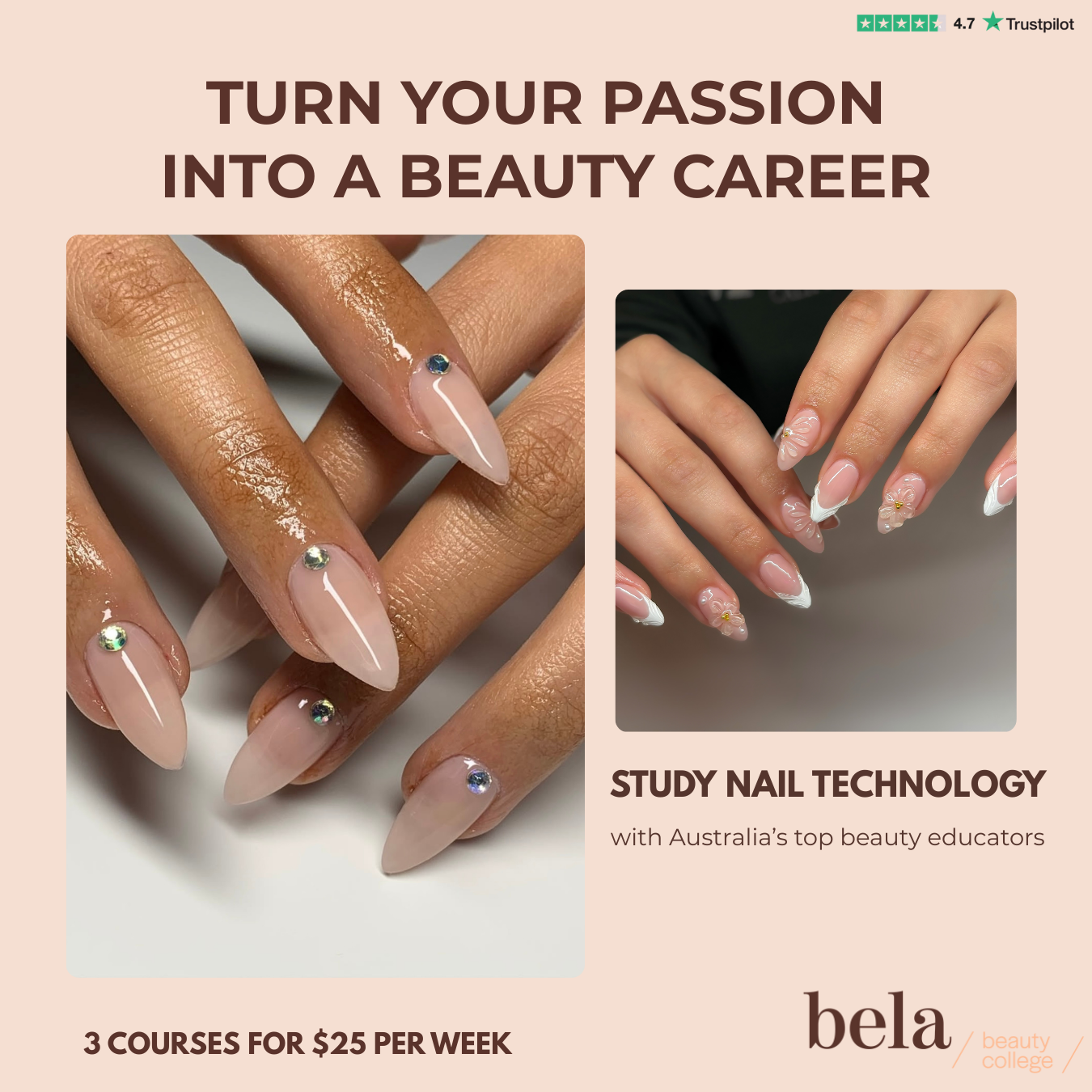 Bela Beauty College Facebook ad