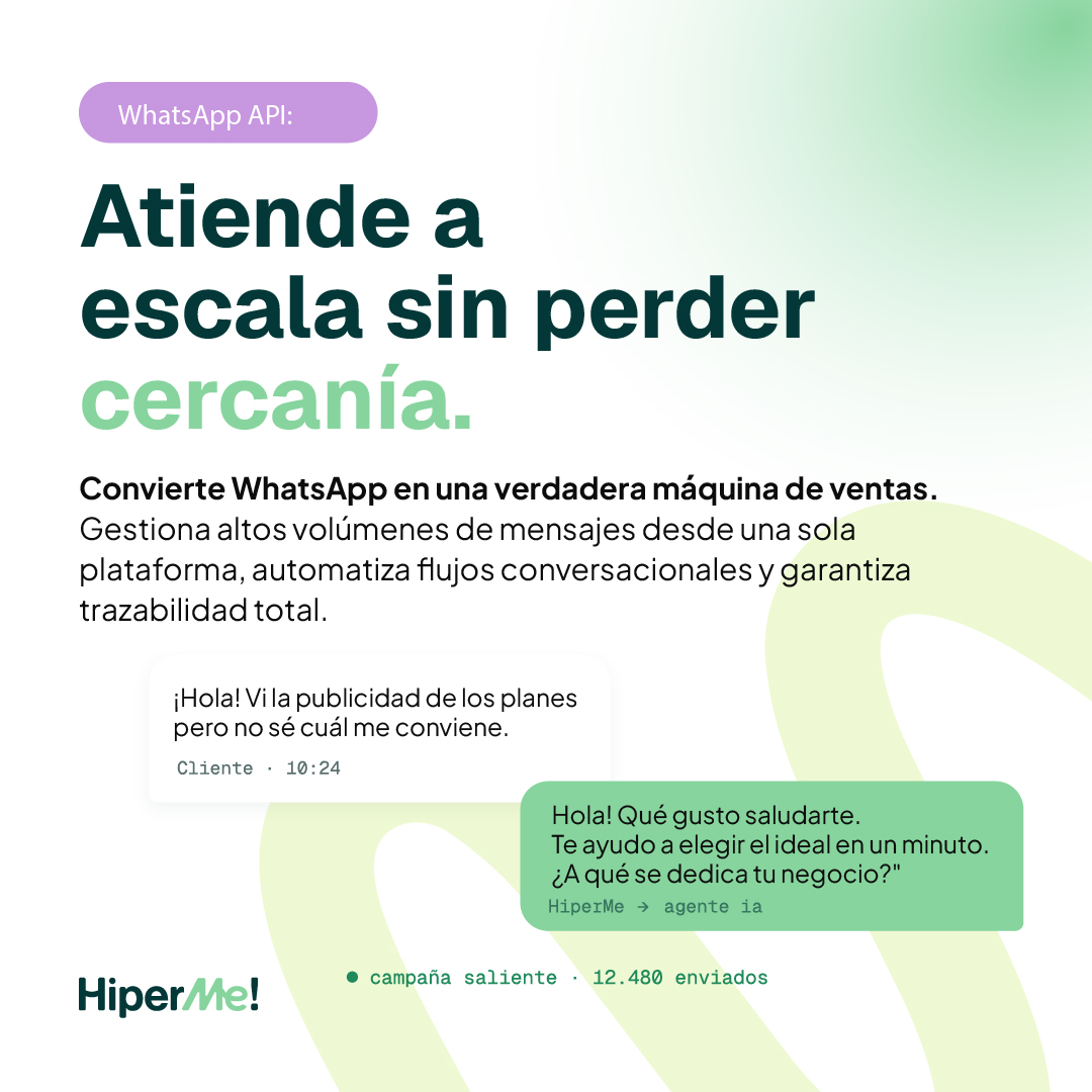 Hiperpbx Facebook ad: WhatsApp API para vender más