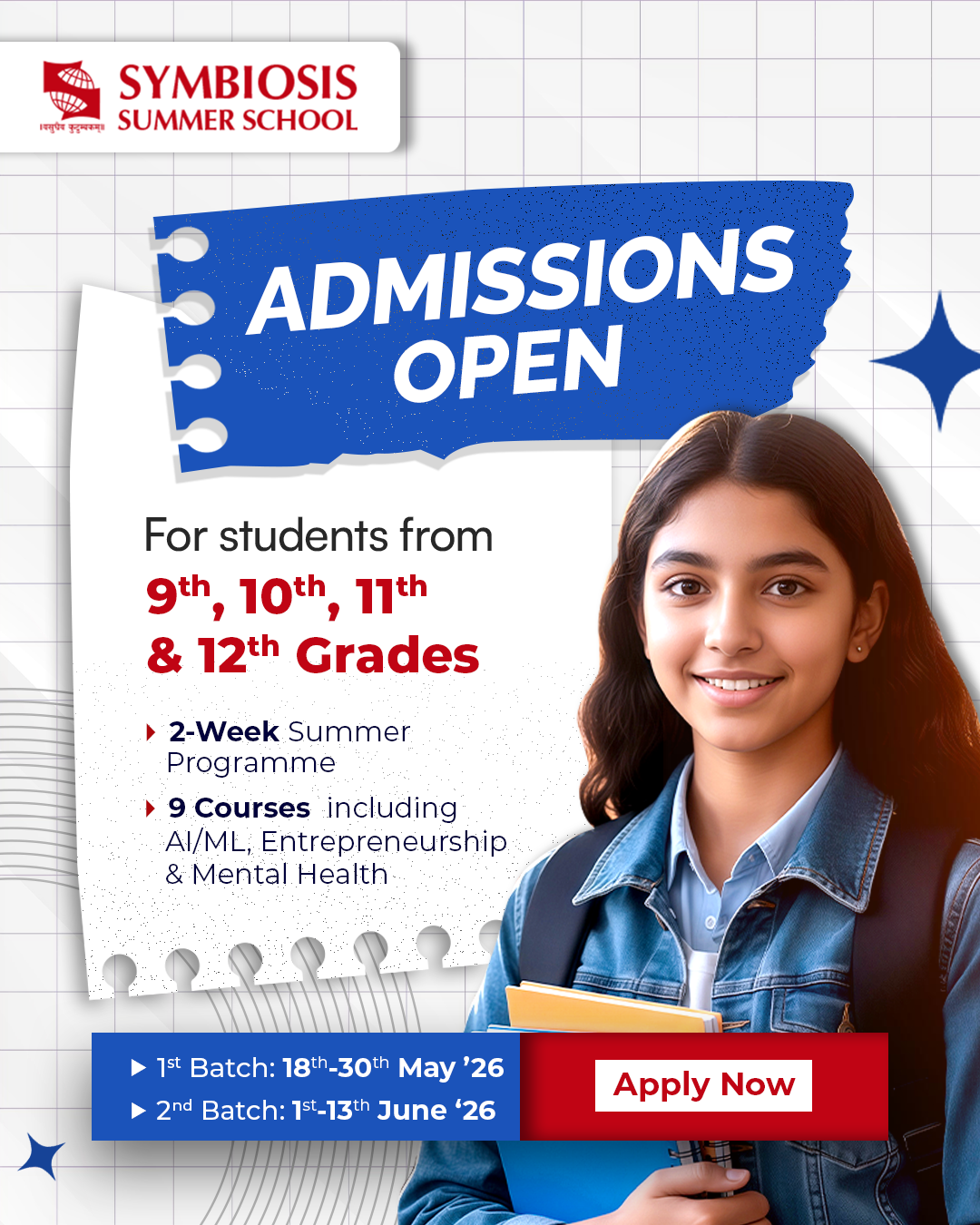 Symbiosis International Deemed University Facebook ad: Admissions Open for Symbiosis Summer School